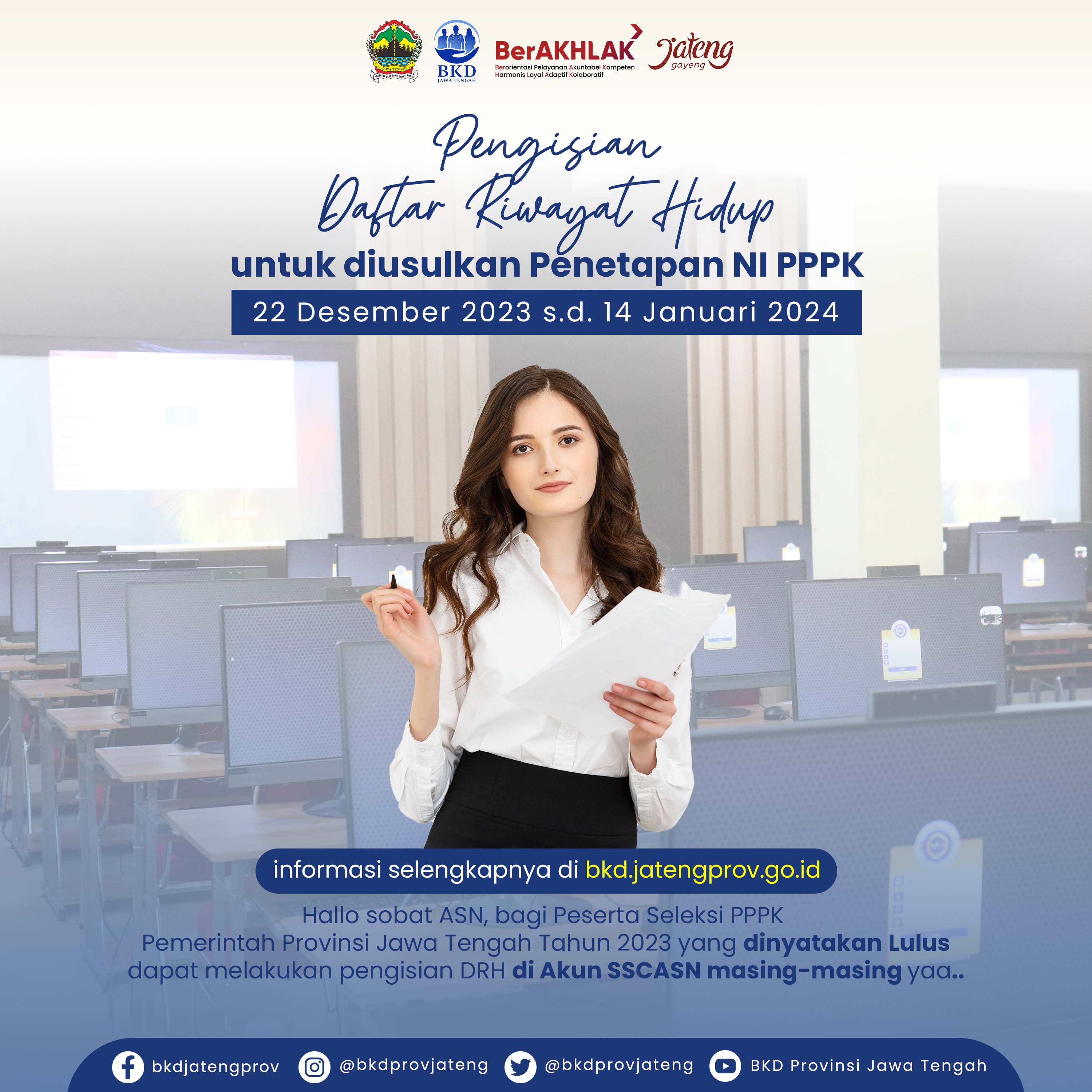 Pengisian Daftar Riwayat Hidup dan Penyampaian Dokumen PPPK Pemerintah Provinsi Jawa Tengah Tahun 2023